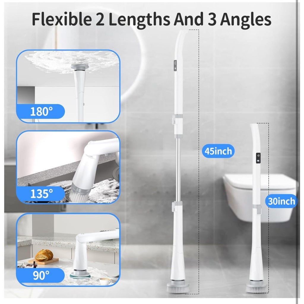 Electric Spin Scrubber, Electric Shower Scrubber with Long Handle Adjustable