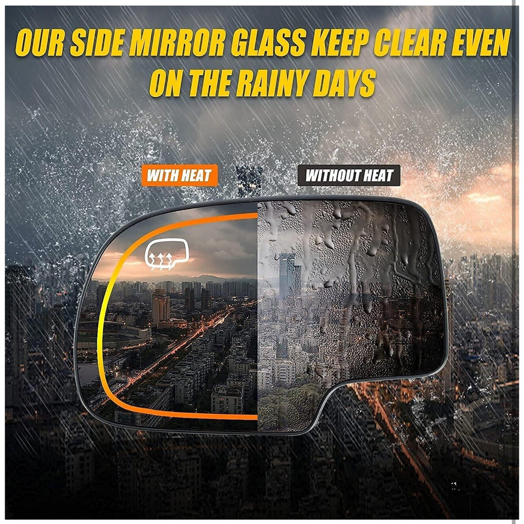 Pair Mirror Glasses Set of 2 Driver & Passenger Side Heated for Chevy Yukon