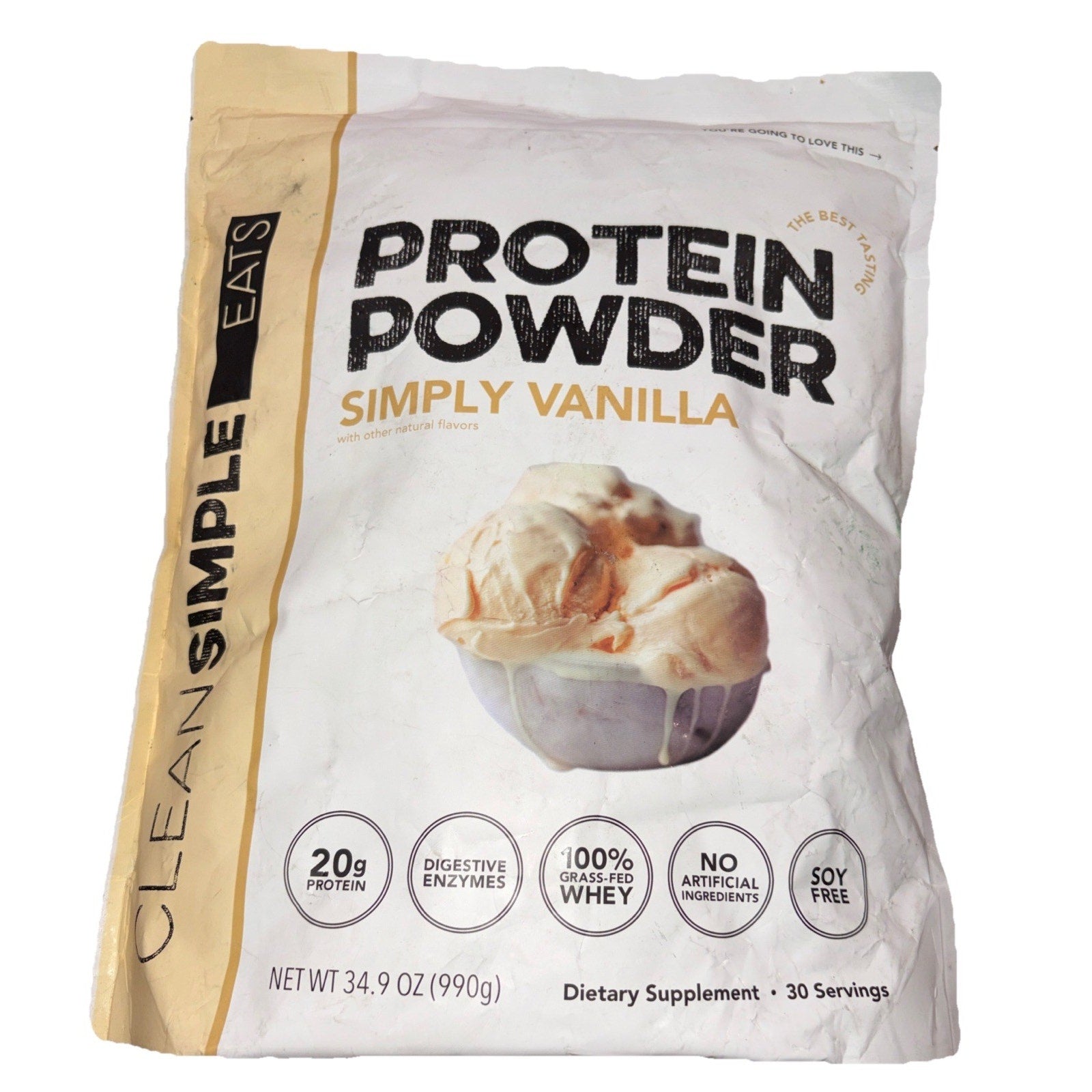 Clean Simple Eats Vanilla Whey Protein Powder 20g, 30 Servings NEW
