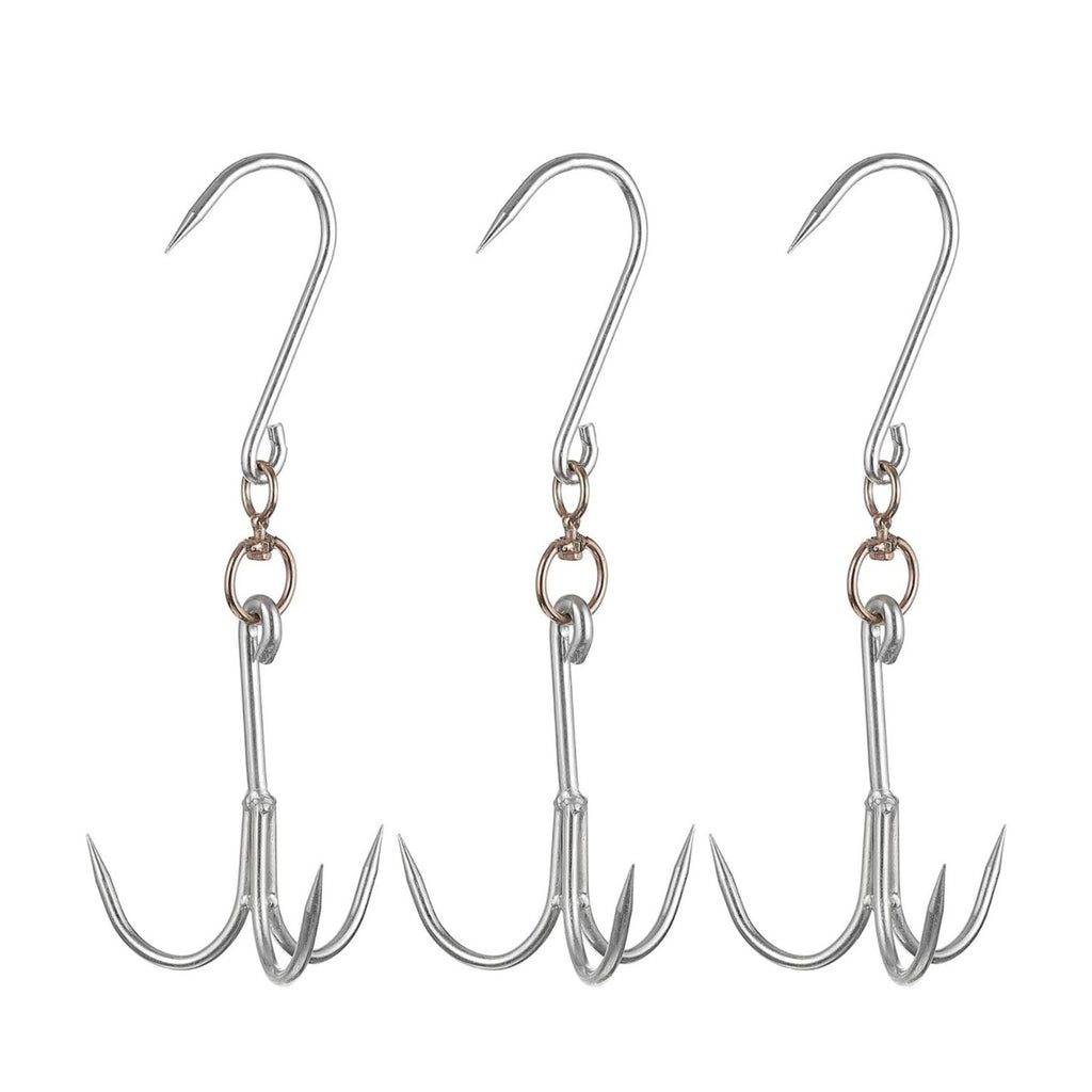 13.2'' Swiveling Meat Hook, 0.27'' Thickness Three-Prong Meat Hooks, 3Pcs