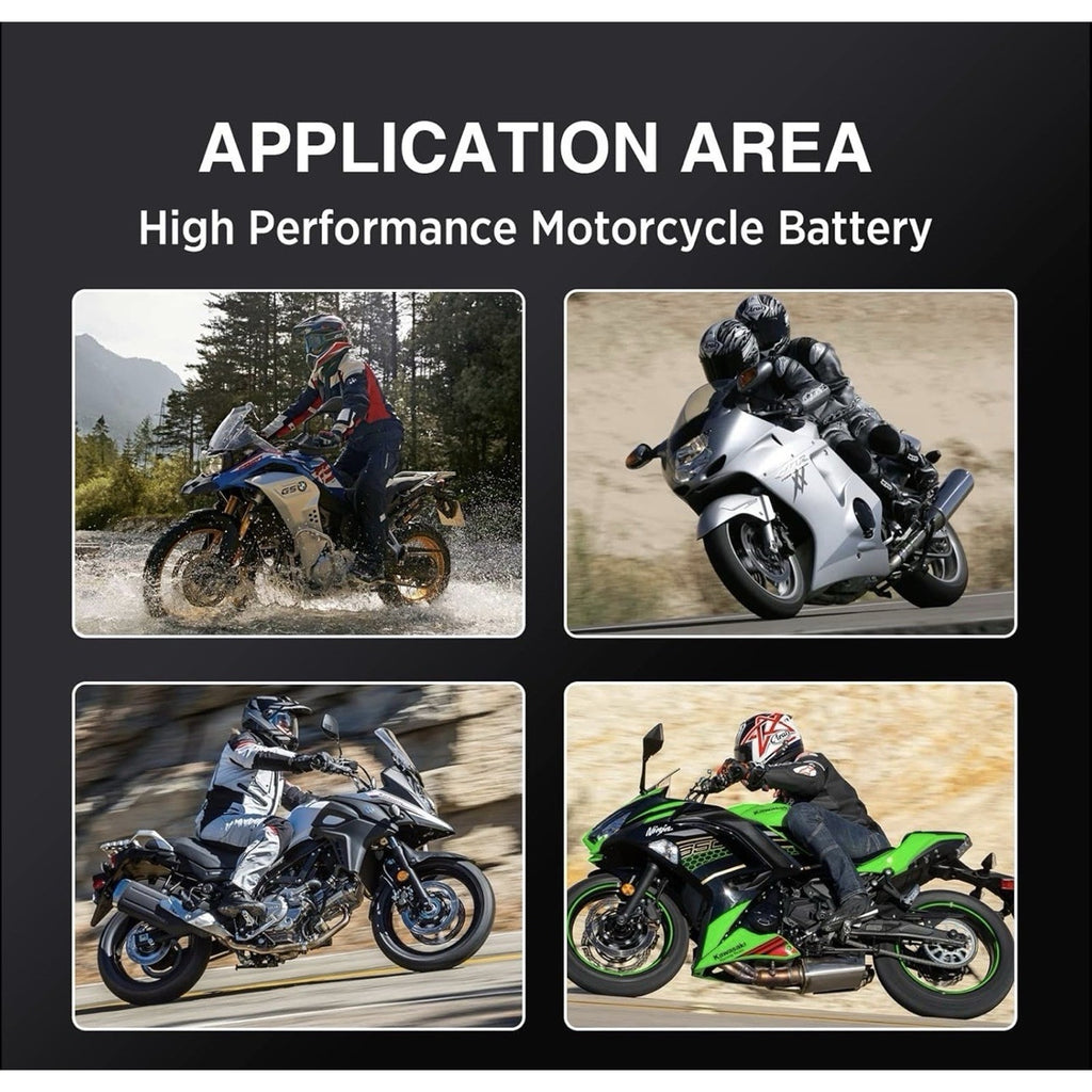 Durable & Safe UPLUS EB12-4 Powersports Battery - 12V Maintenance-Free Design