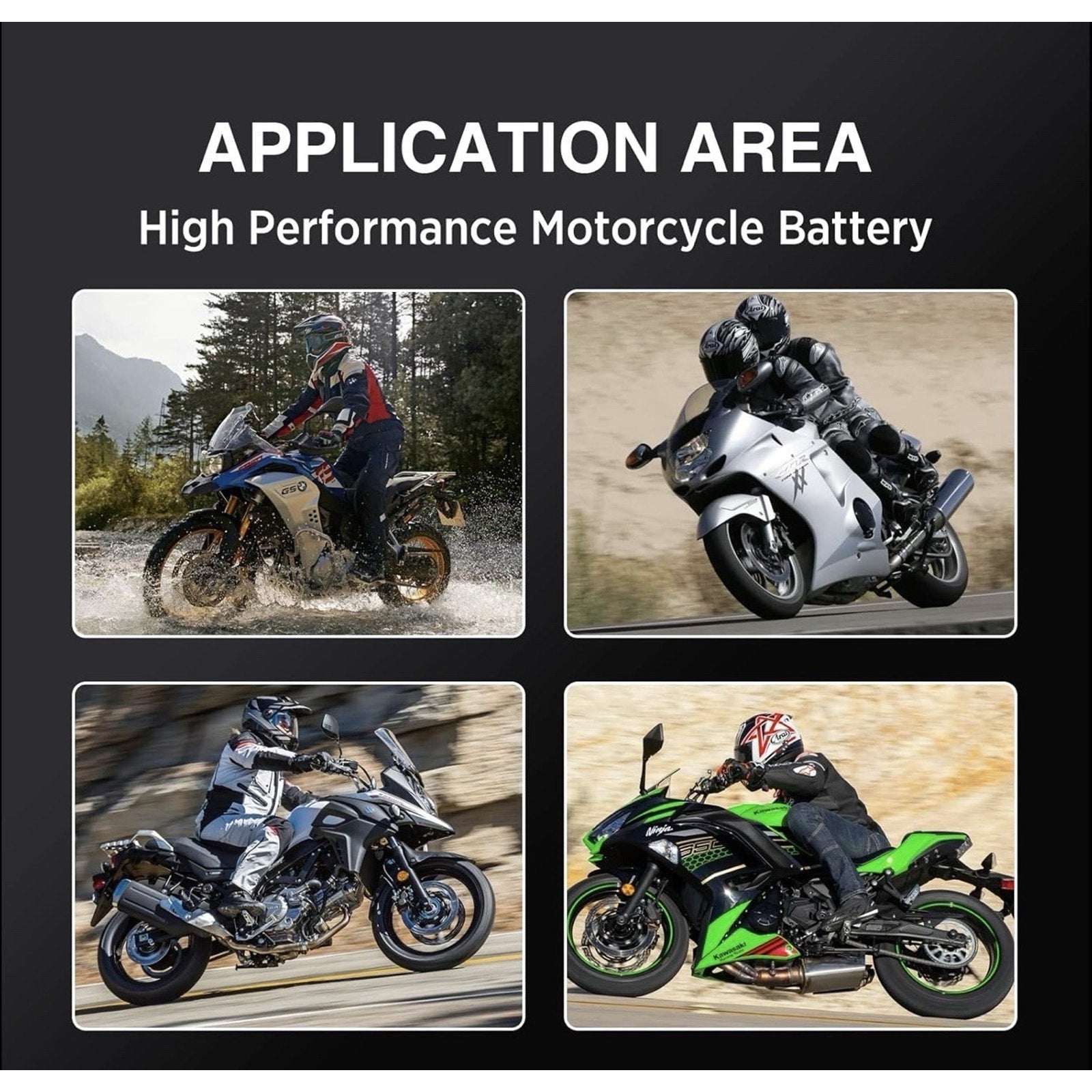 Durable & Safe UPLUS EB12-4 Powersports Battery - 12V Maintenance-Free Design