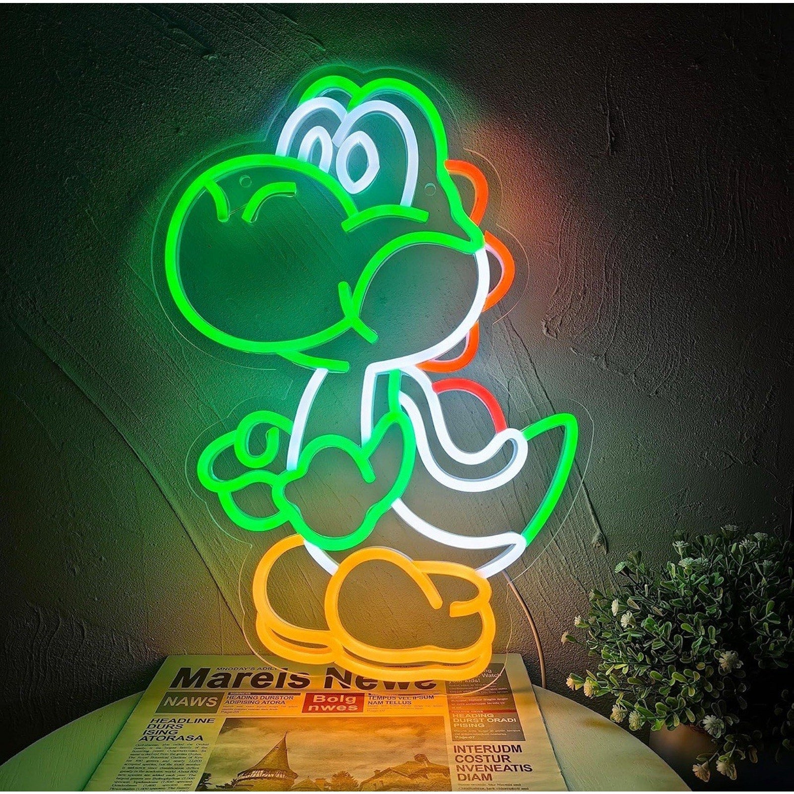 Anime Neon Sign Dinosaurs Neon Sign Dimmable LED Neon Lights for Bedroom Wall