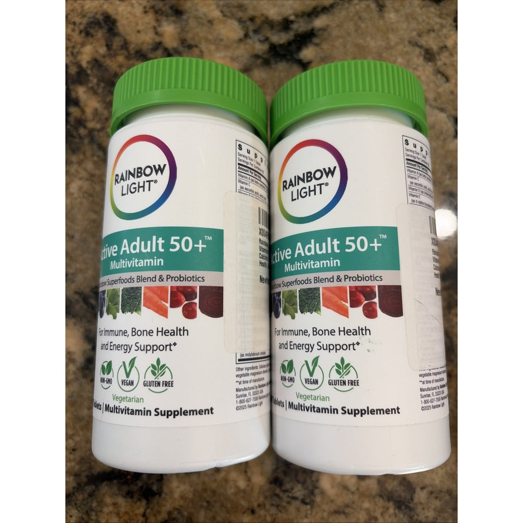 (2 Pack) Rainbow Light Active Adult 50+ Multivitamin 90 Tablets EXP:12/2027