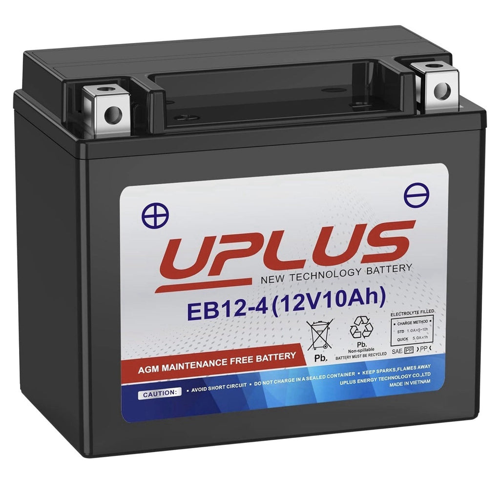 Durable & Safe UPLUS EB12-4 Powersports Battery - 12V Maintenance-Free Design