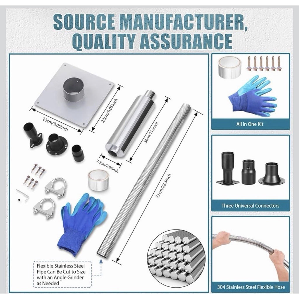 Generator Exhaust Extension Silencer Kit,Portable Generator Muffler Silencer Kit
