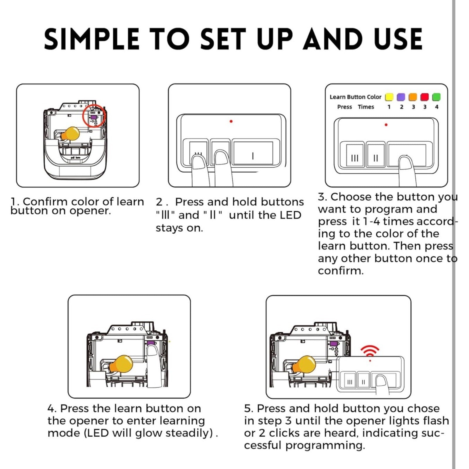 3 Button Compatible for Liftmaster Visor Remote Control Garage Door Opener