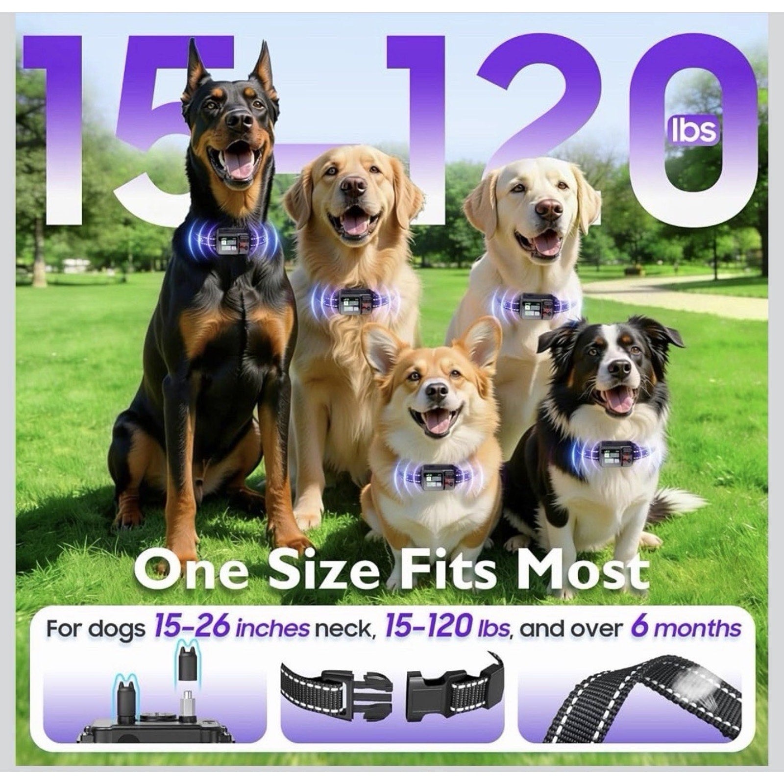 GPS Wireless Dog Fence System, Circular Electric Fence for Dogs Adjustable Range