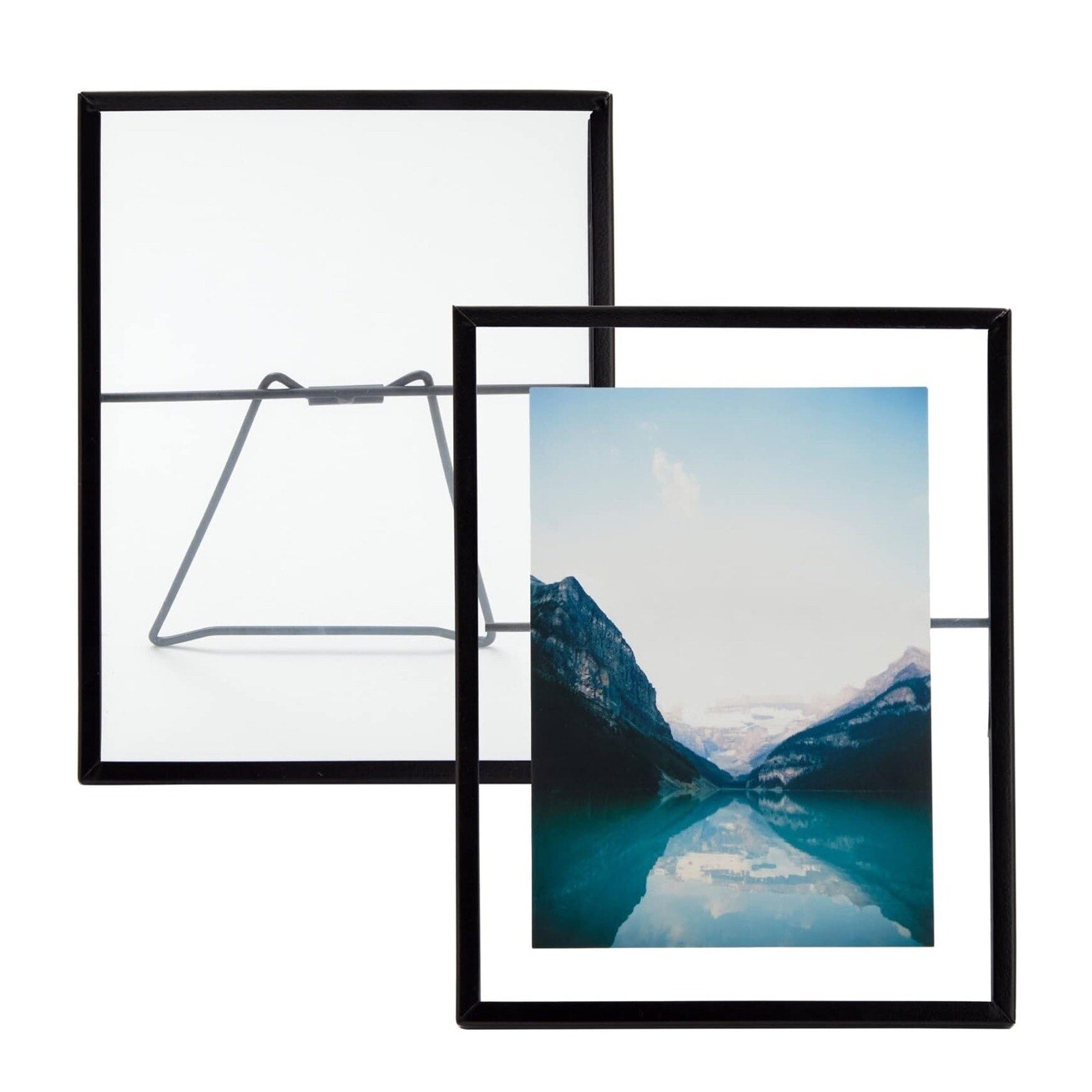 Juvale 8 Pack Black Glass Floating Frames for 5x7 Photos or Pressed Flowers
