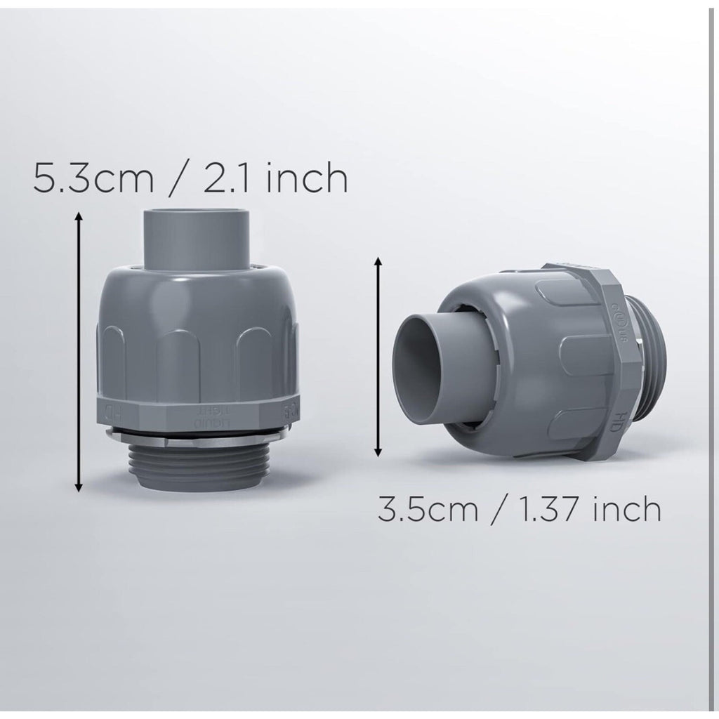 14 Conduit Connectors, 1/2 Inch Liquid Tight Connector NPT Non-Metallic for PVC