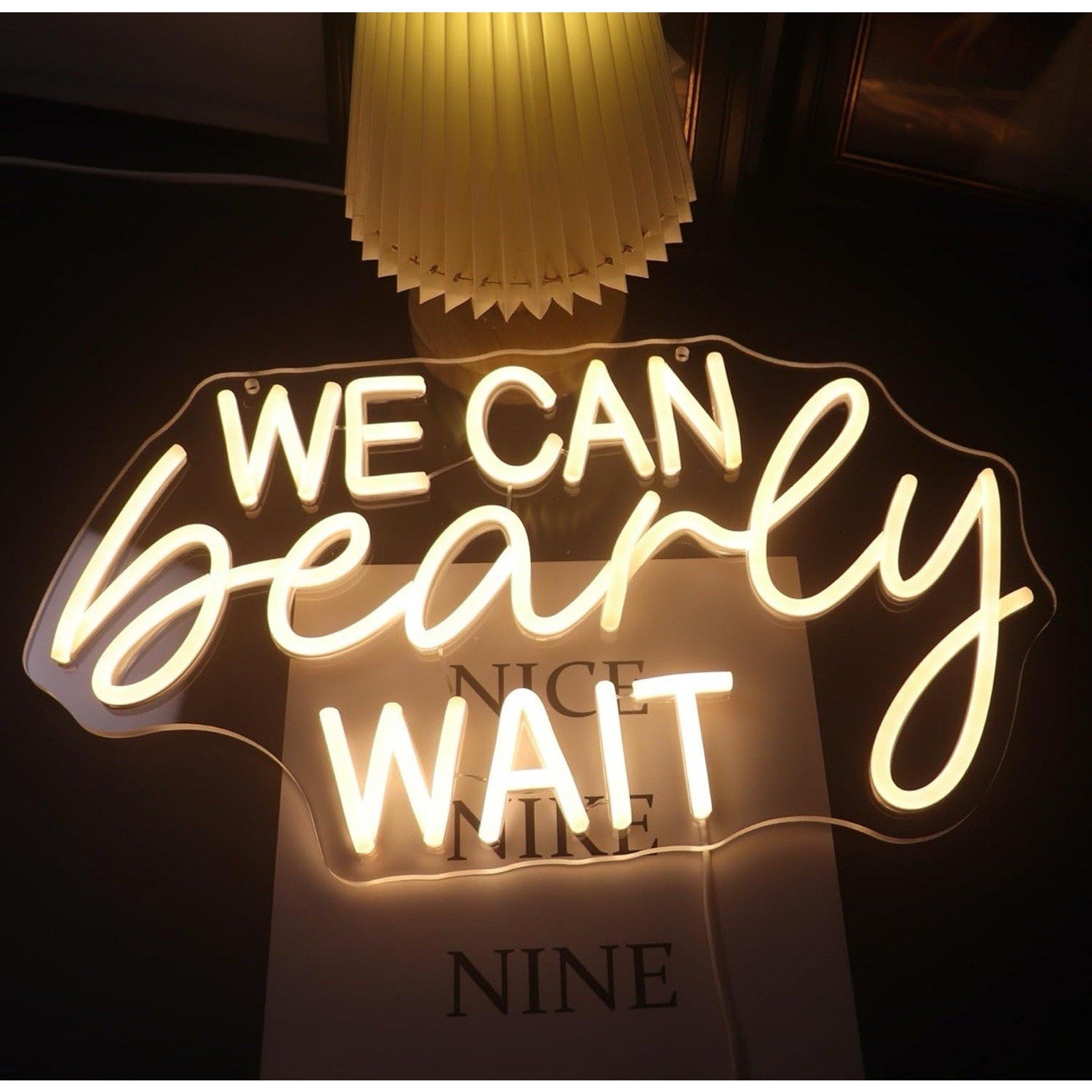 "We Can Bearly Wait" Neon Signs Gender Reveal Party Decorations Neon Letters ...