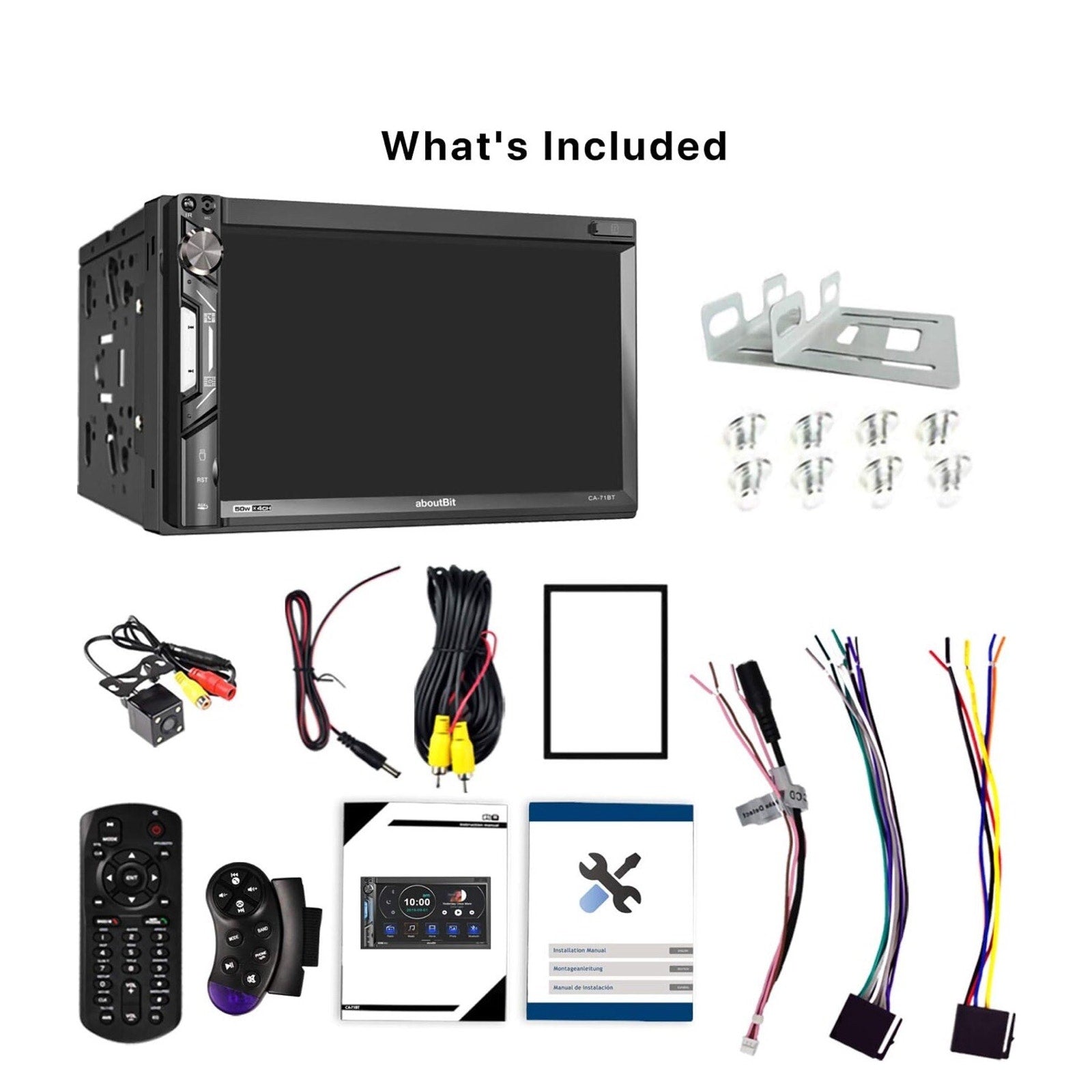 7 inch Double Din Car Stereo Receiver, Bluetooth, Touchscreen, Backup Camera ..