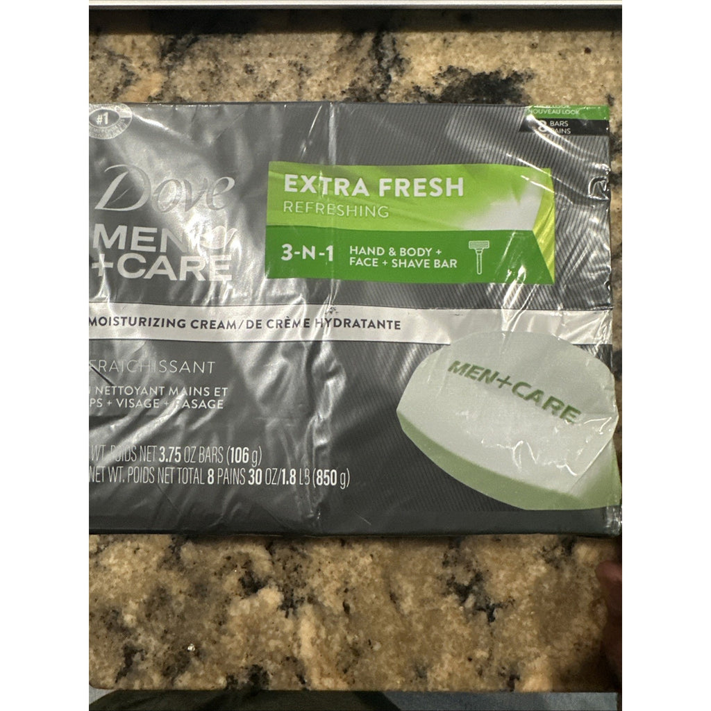 8 Pack Dove Men+Care Body and Face Bar Soap, Extra Fresh, 3.75 oz., 14 ct.