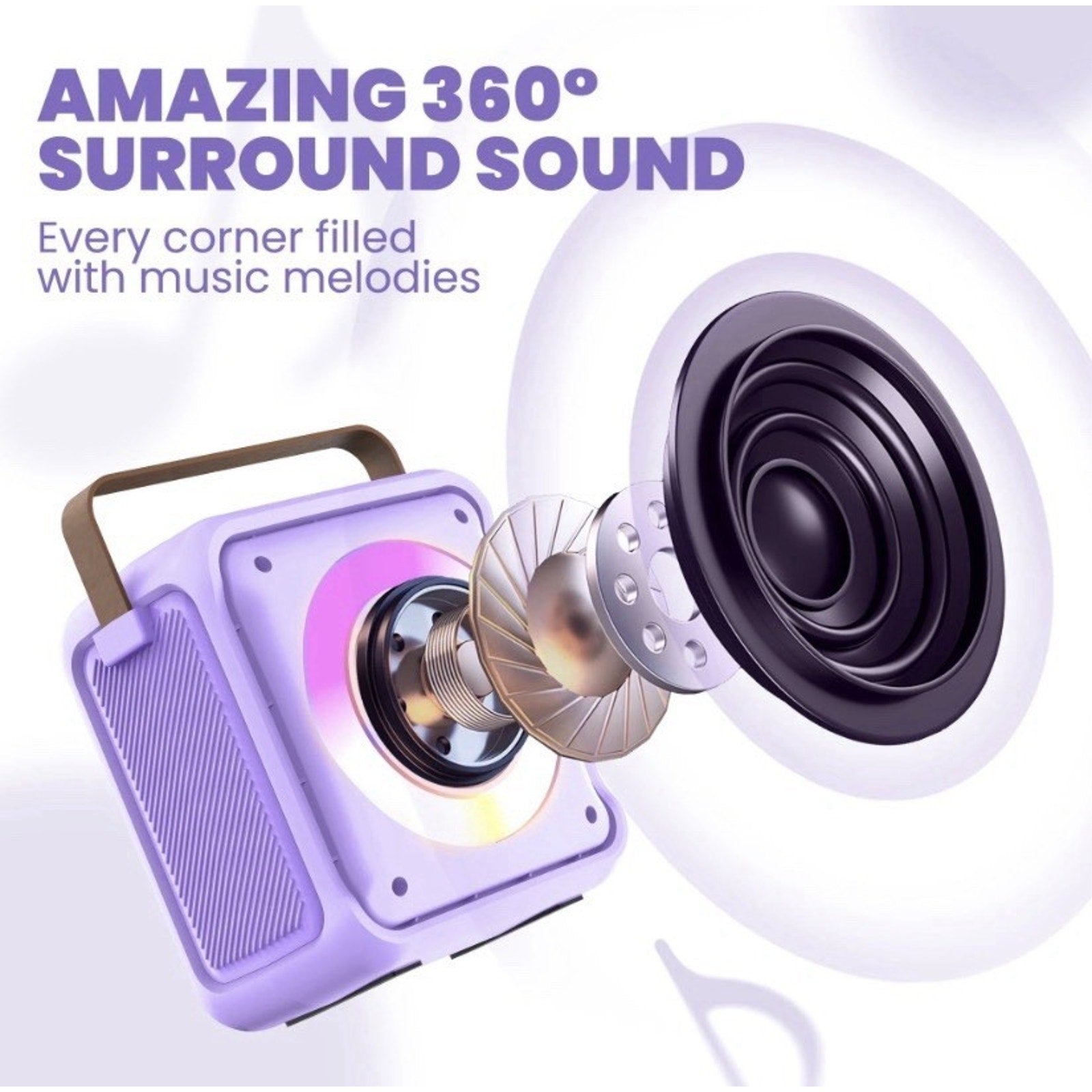 Mini Karaoke Machine for Kids Adults, Portable Bluetooth Speaker with 2 mic