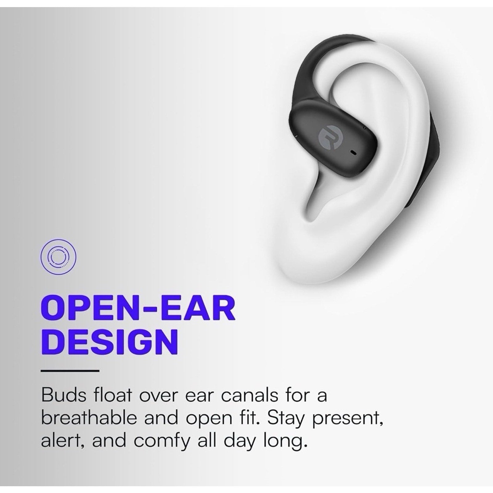 Raycon Essential Open Earbuds – True Wireless Open Ear Bluetooth 6.0 Headphones