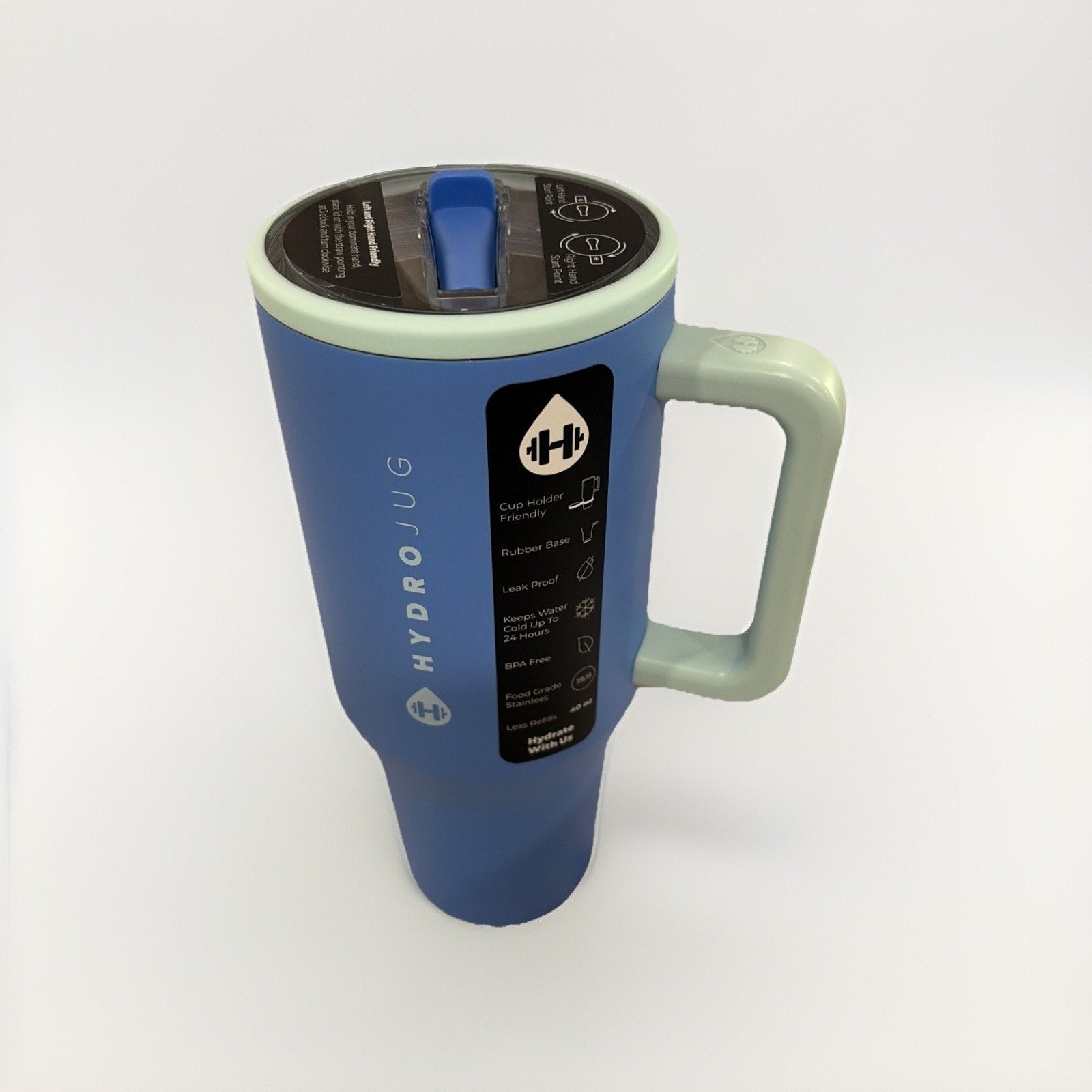Hydrojug Insulated Stainless Steel 40oz Water Bottle with Flip Straw - Riptide