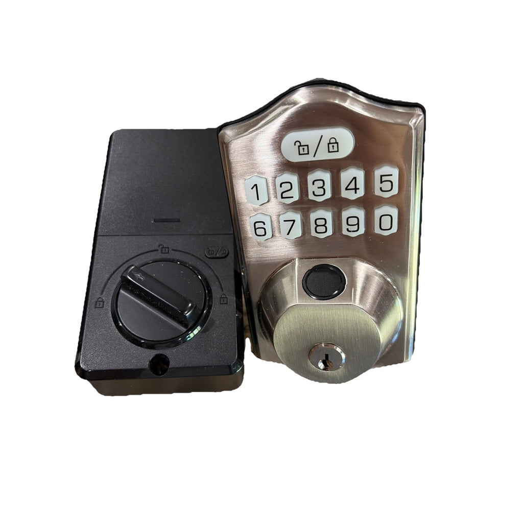 Smart Fingerprint Password Door Lock Waterproof Zinc Alloy Auto Lock- Silver