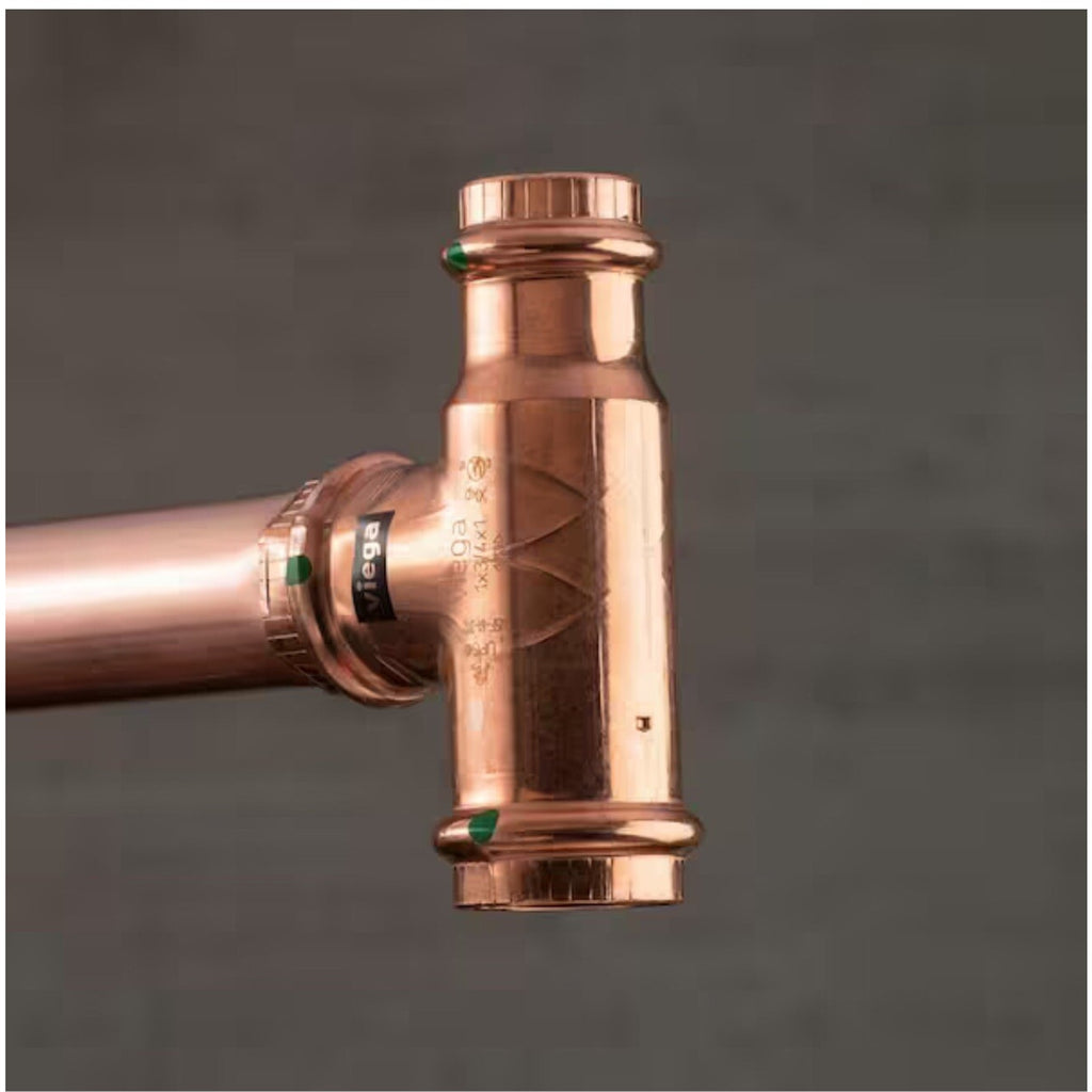 Viega ProPress 1 in. x 3/4 in. x 1 in. Press Copper Reducing Tee Part #77355