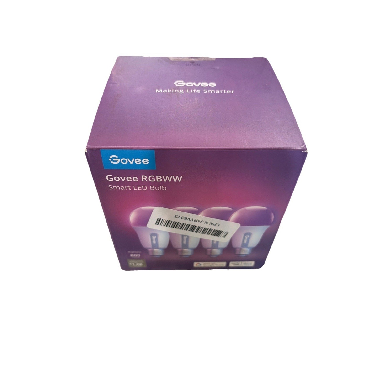 Govee Smart WiFi LED Light Bulbs 4 Pack RGBWW Color Changing Works w/ Alexa