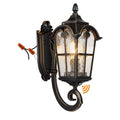 Black Roman Outdoor Light Fixture, 17.7"H Dusk to Dawn Outdoor Lighting Wall