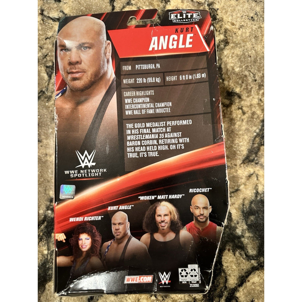 WWE Network Spotlight Elite Collection Kurt Angle Action Figure SEALED BAD BOX