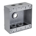 TOPAZ 1/2" 5 Hole Double Gang Weatherproof Box, Gray