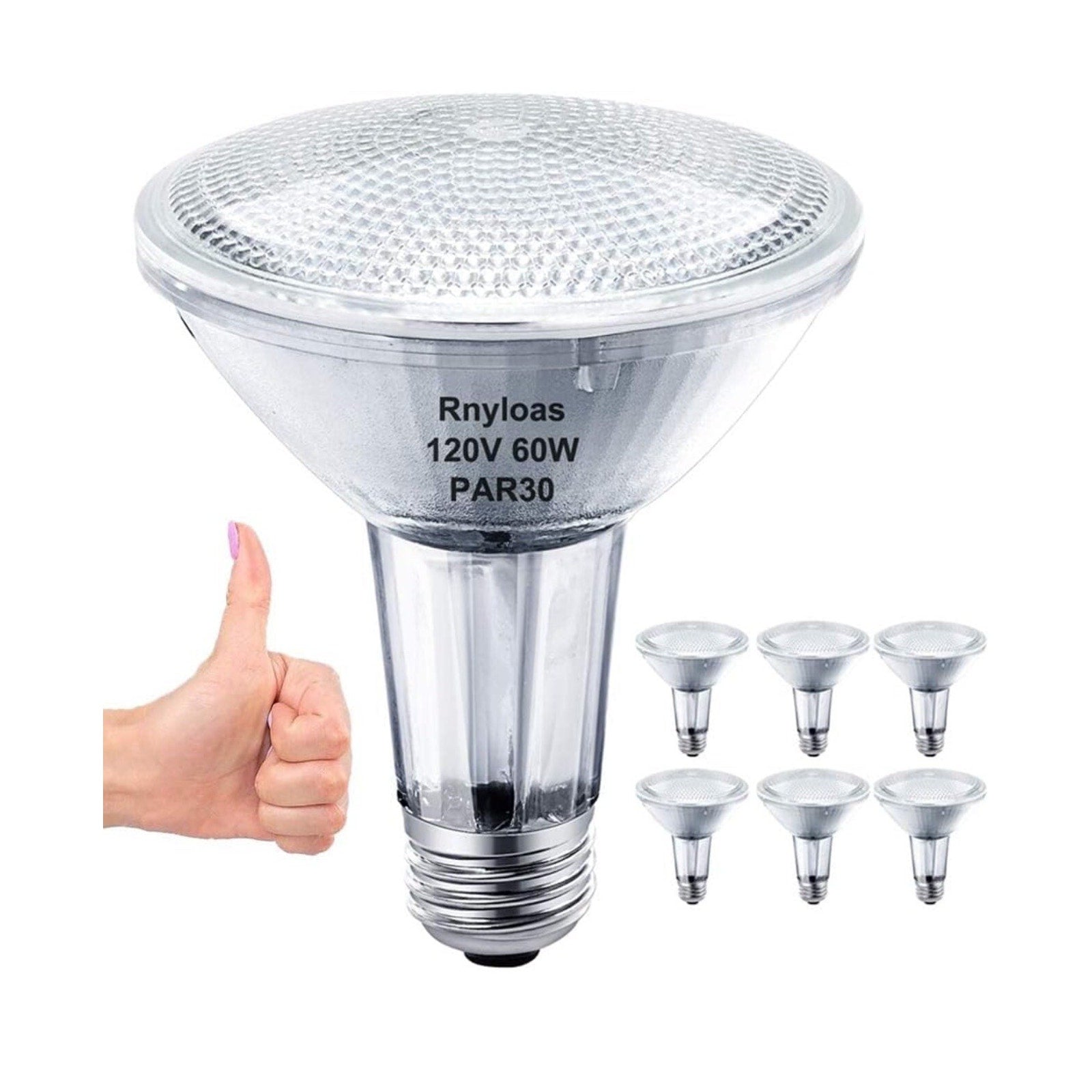 6 Pack PAR30 Long Neck Halogen Bulbs 120W Dimmable 3000K Warm White E26 Base