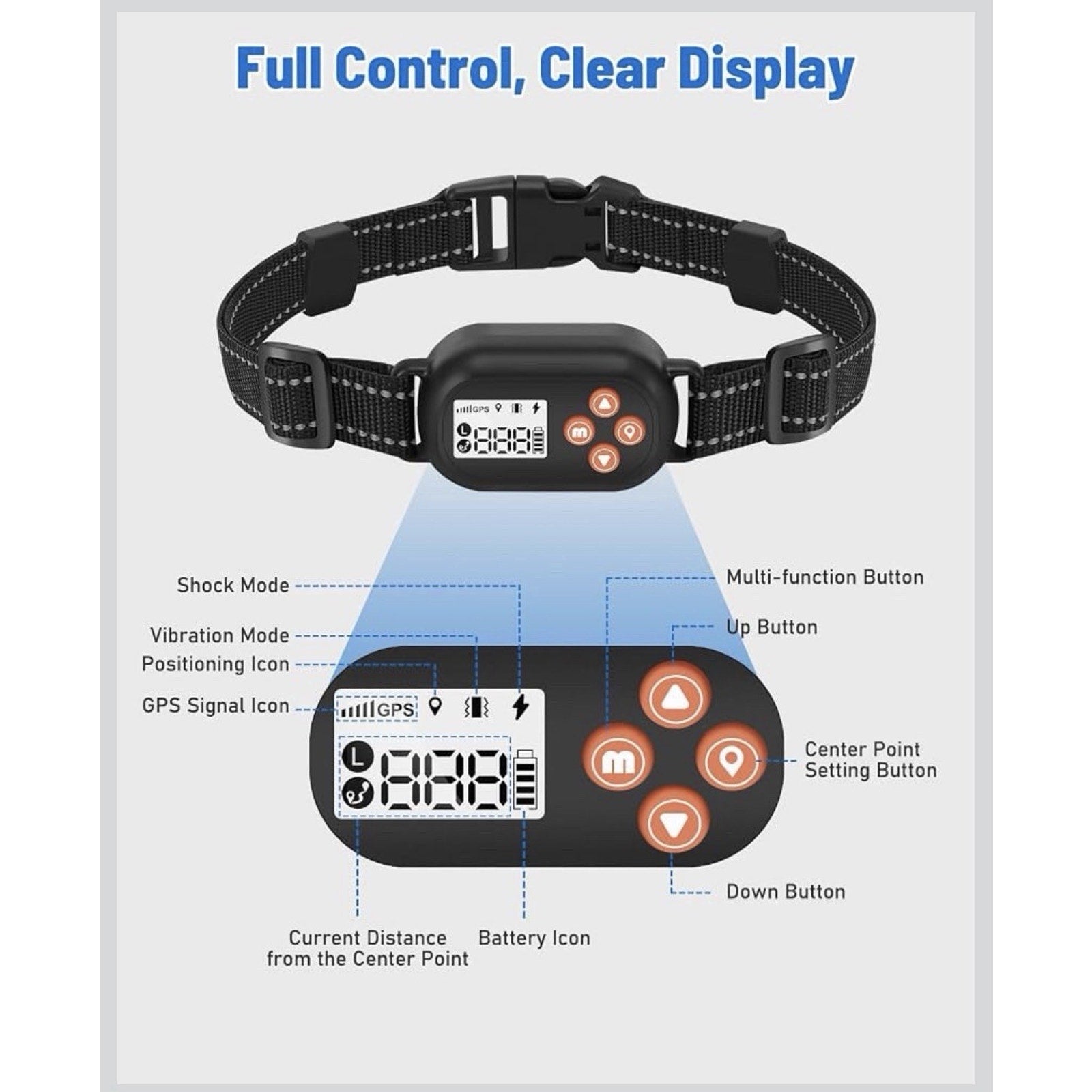 GPS Wireless Dog Fence IPX6 Waterproof Collar for Dogs 18 Lbs