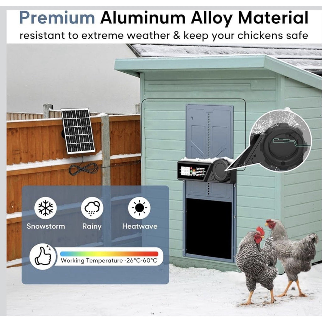 Large Size Automatic Chicken Coop Door Solar - Powered Auto Chicken Door Open