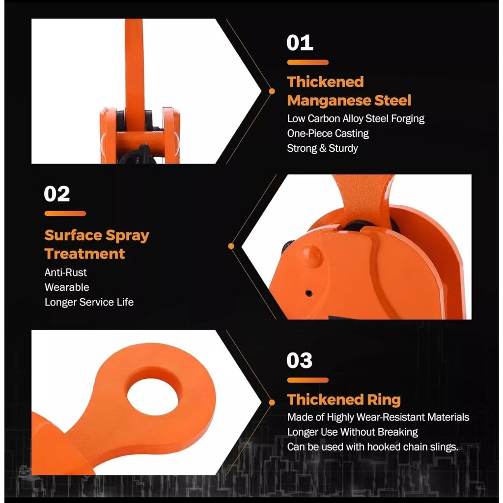 2 Ton 4400 Lbs Vertical Plate Lifting Clamp Sheet Metal Lifting Clamp Metal