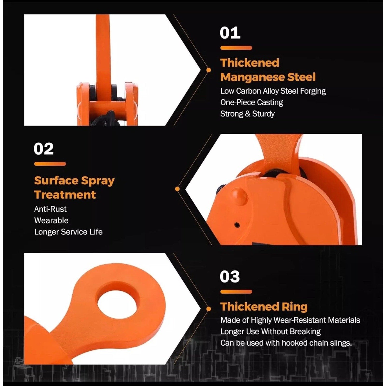 2 Ton 4400 Lbs Vertical Plate Lifting Clamp Sheet Metal Lifting Clamp Metal