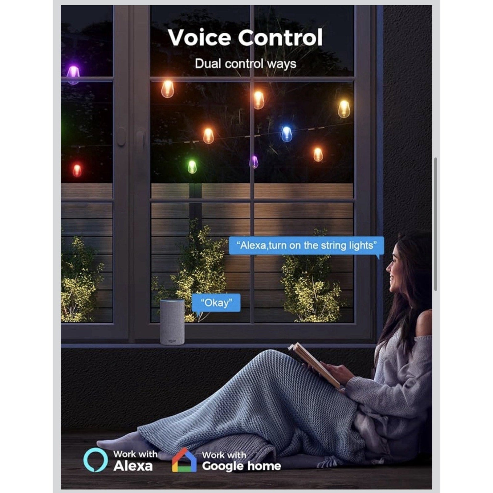 XMCOSY+ Smart Outdoor 123 ft. Outdoor WaterProof LED Lights
