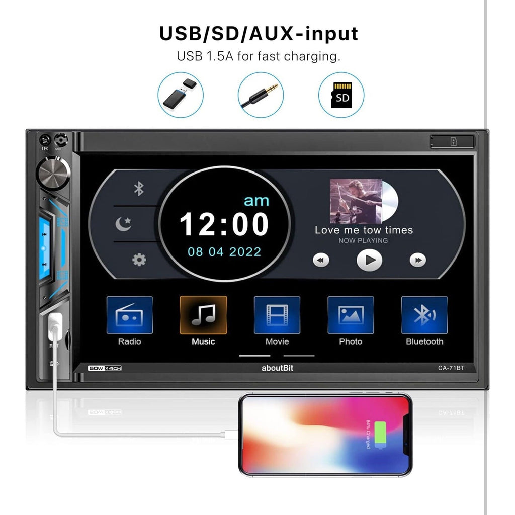 7 inch Double Din Car Stereo Receiver, Bluetooth, Touchscreen, Backup Camera ..