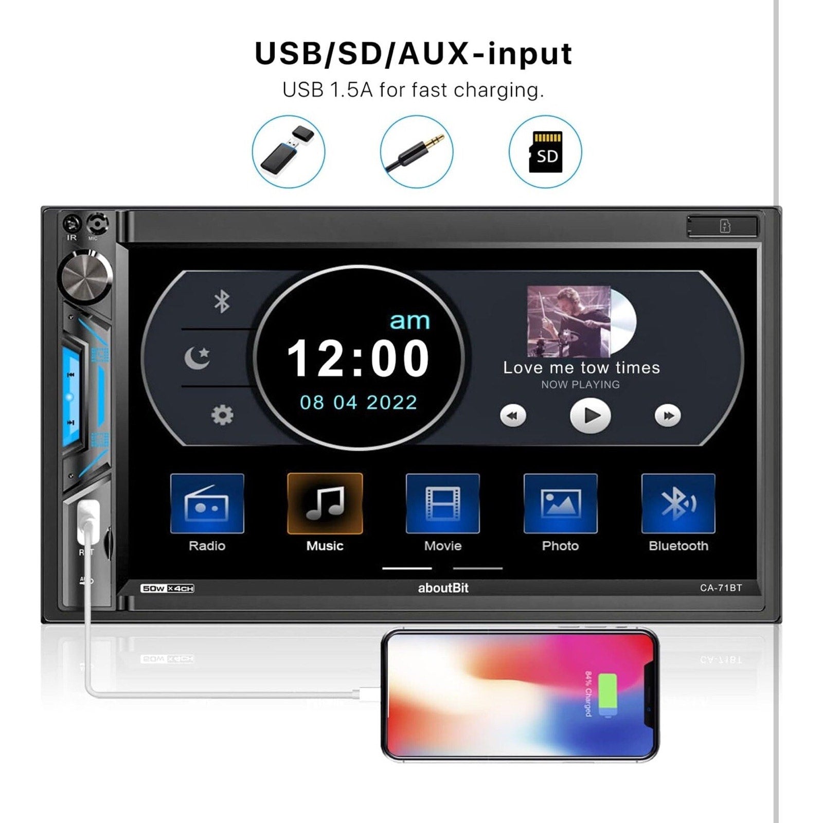 7 inch Double Din Car Stereo Receiver, Bluetooth, Touchscreen, Backup Camera ..