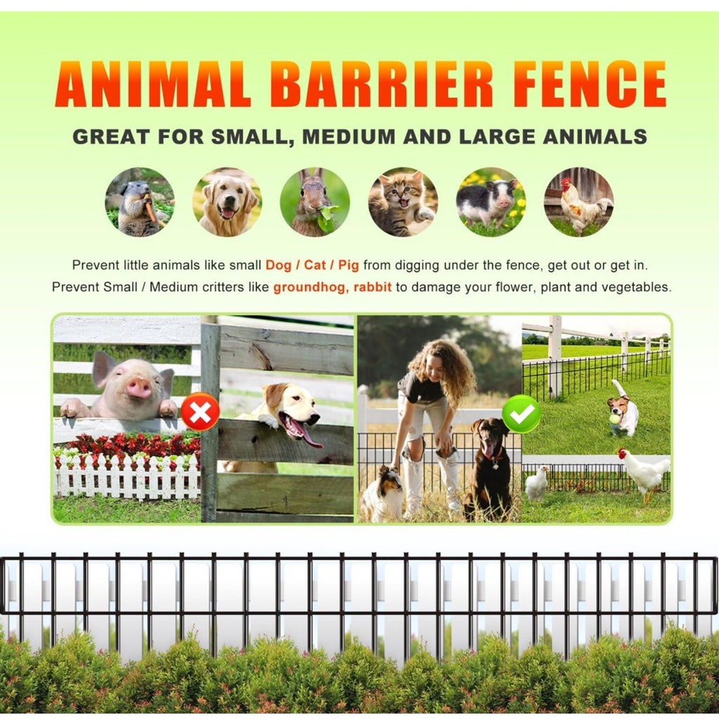 Animal Barrier Fence No Dig 10pcs Garden Fence 10.8ft(L) X17 H Dog Fence