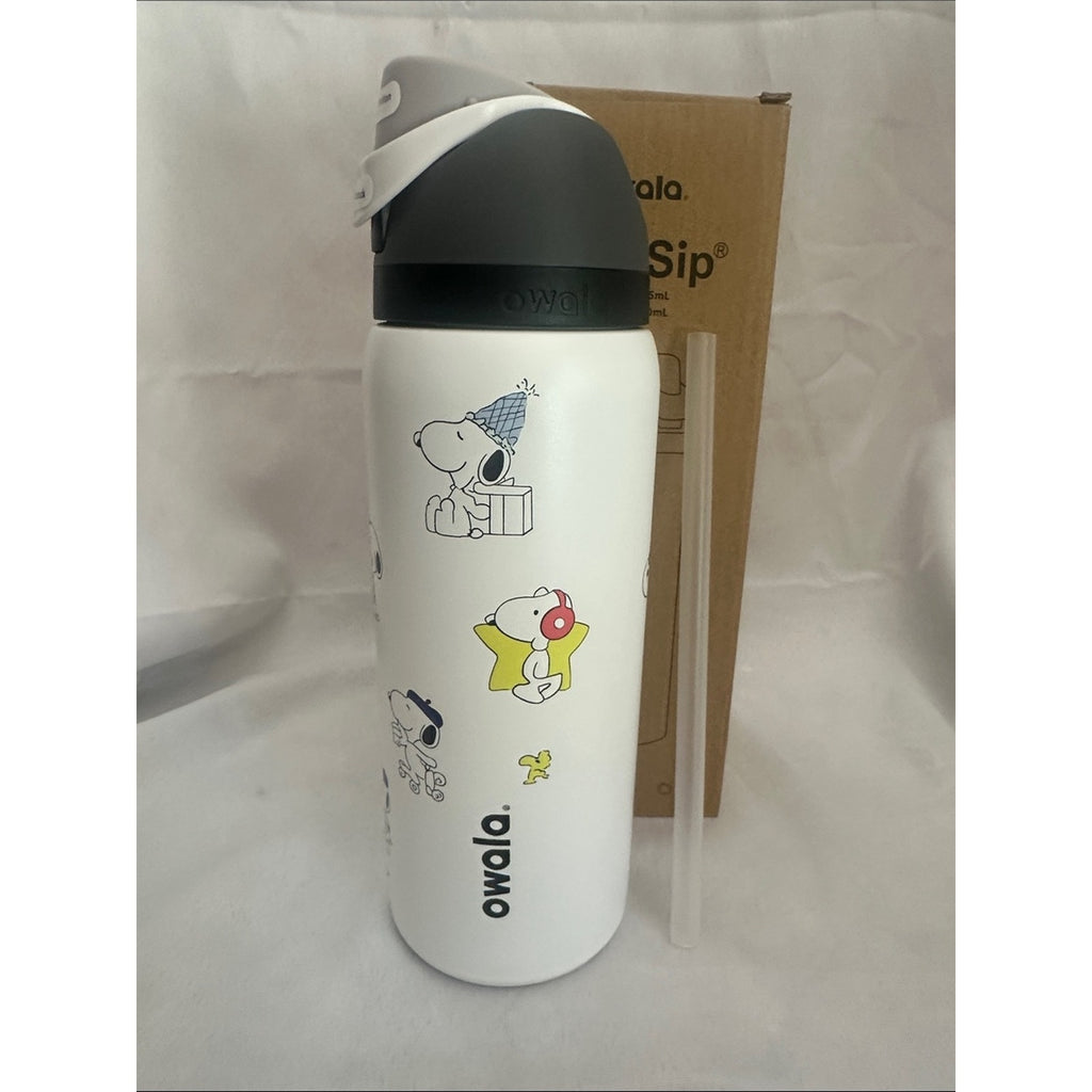 Custom Engraved Owala FreeSip Snoopy White 32 oz