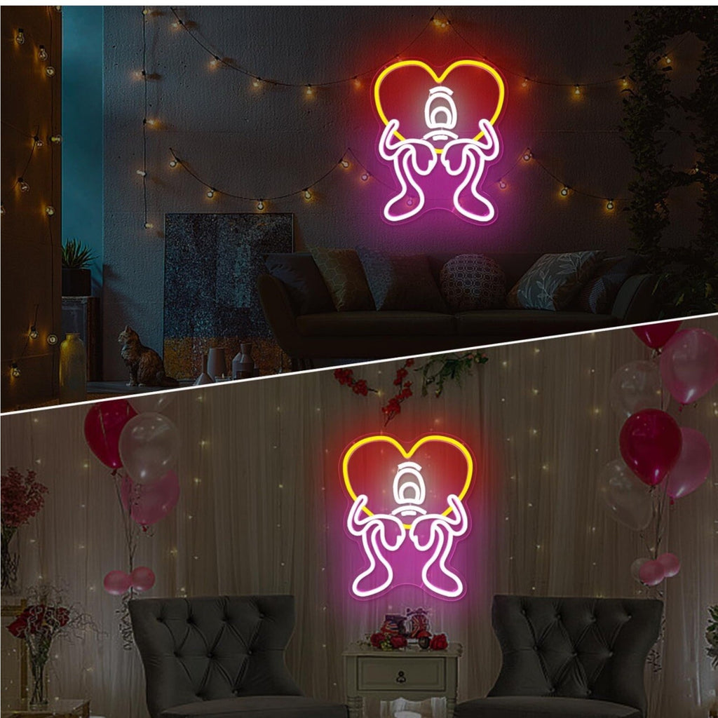 Bad Bunny Heart Neon Signs for Wall Decor