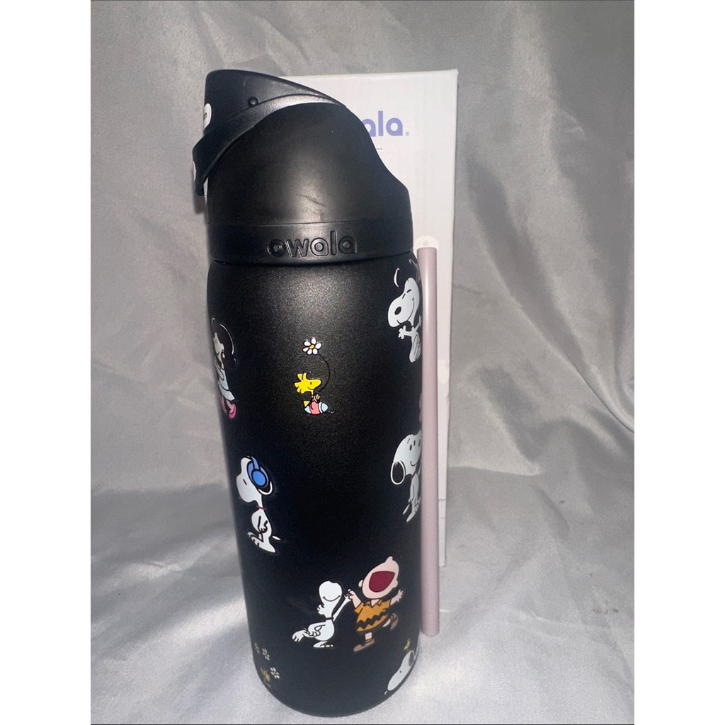 Custom Engraved Owala FreeSip Snoopy Black 32 oz