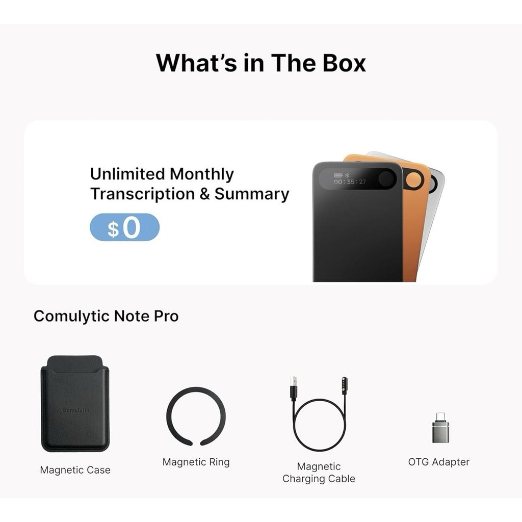 Comulytic Note Pro AI Voice Recorder, Unlimited Transcribe & Summarize