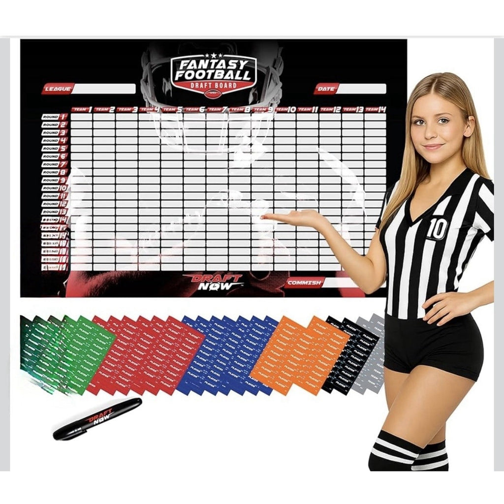 XL Fantasy Football Draft Board for the Football Season Kit
