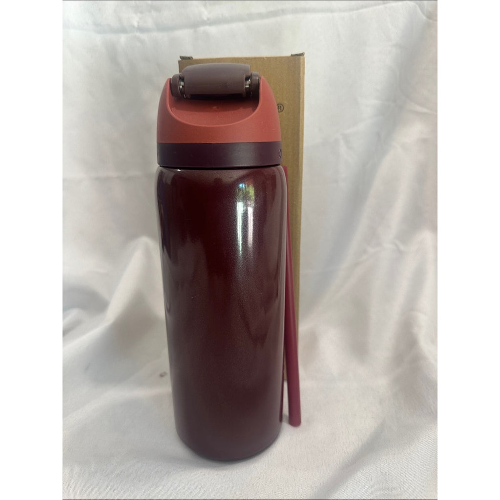 Owala insulated water bottle with a built-in straw. Burgundy 32oz