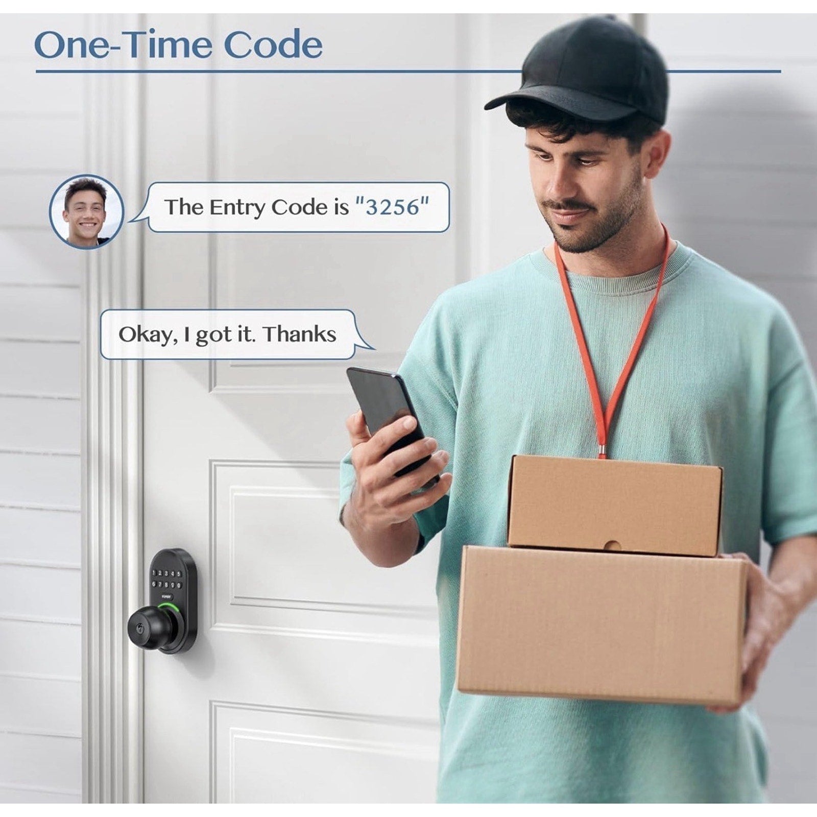 Keypad Smart Door Knob Lock, Yamiry Keyless Entry Digital Lock with Handle