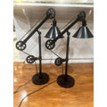 Set Of 2, 29" Blackened Bronze Metal Table Lamp, Please Read The Description