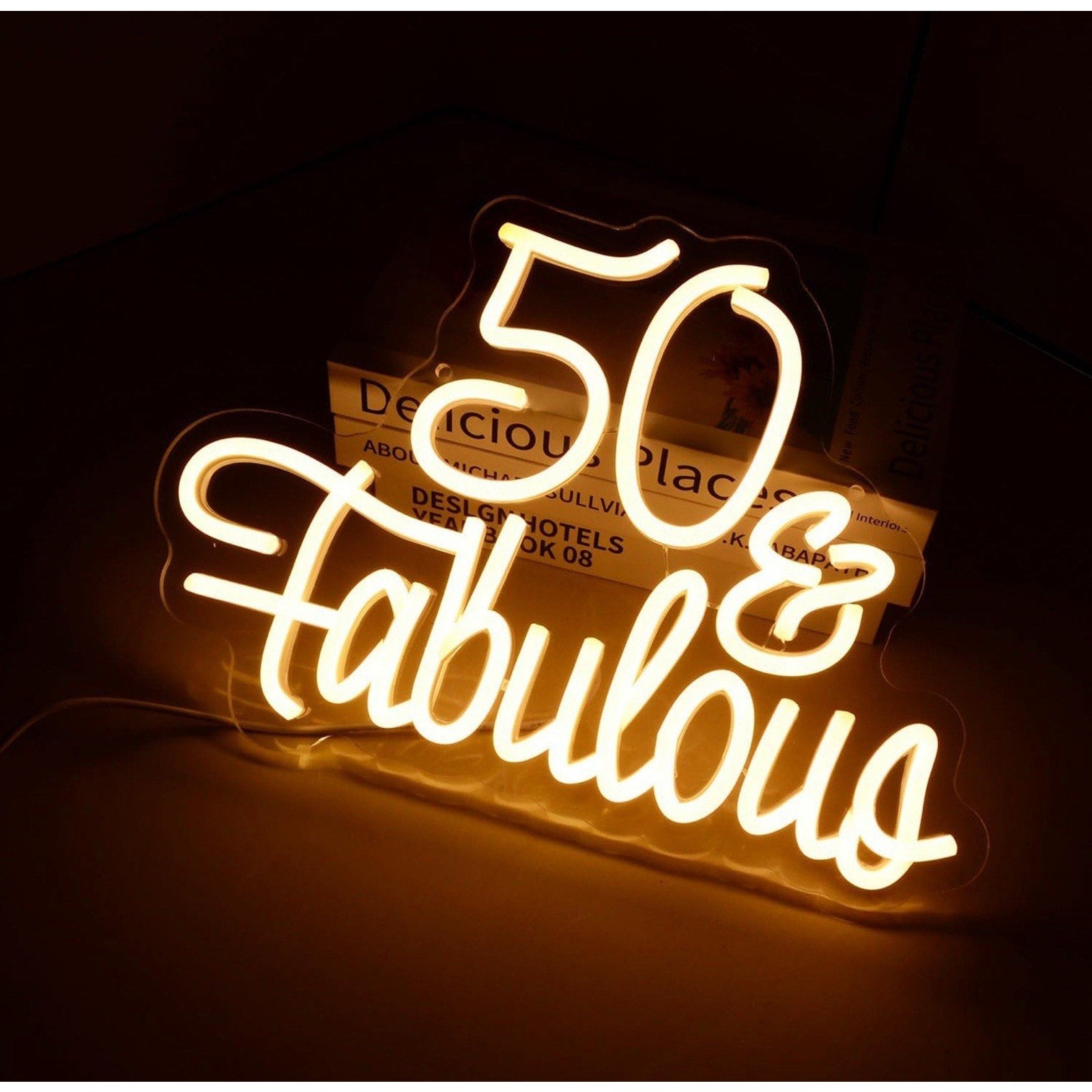 50 Fabulous Neon Light Fifty Years Old Neon Sign for 50th Wedding Anniversary