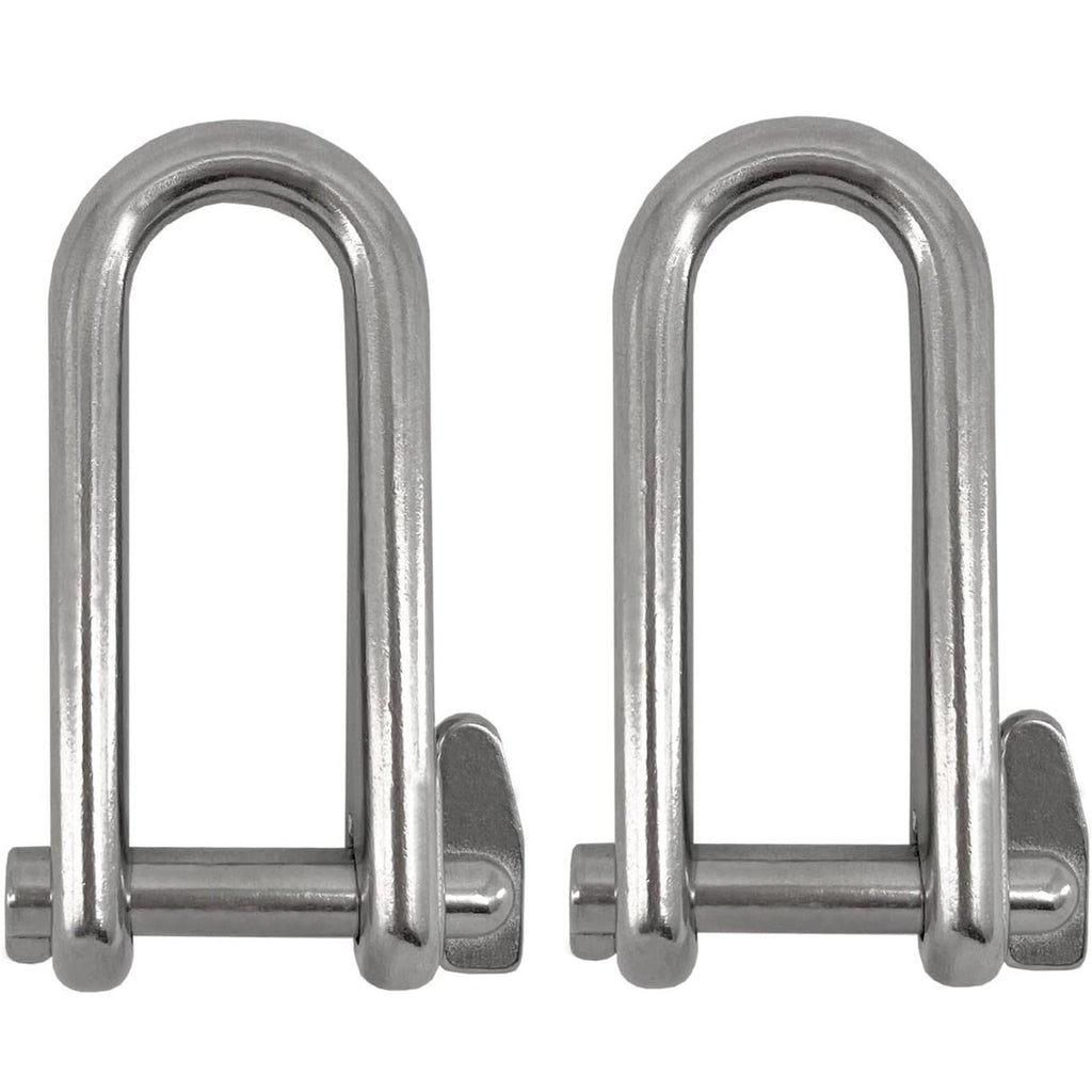 ISURE MARINE 2PCS 8mm 316 Stainless Steel Key Pin Shackle Hardware Rigging