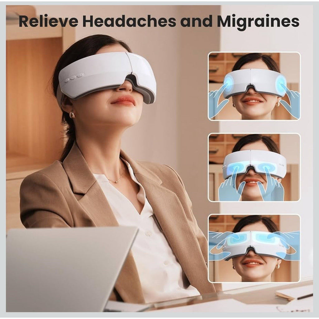 TOLOCO Eye Massager with Heat,Bluetooth Music,Compression,Electric Adjustable