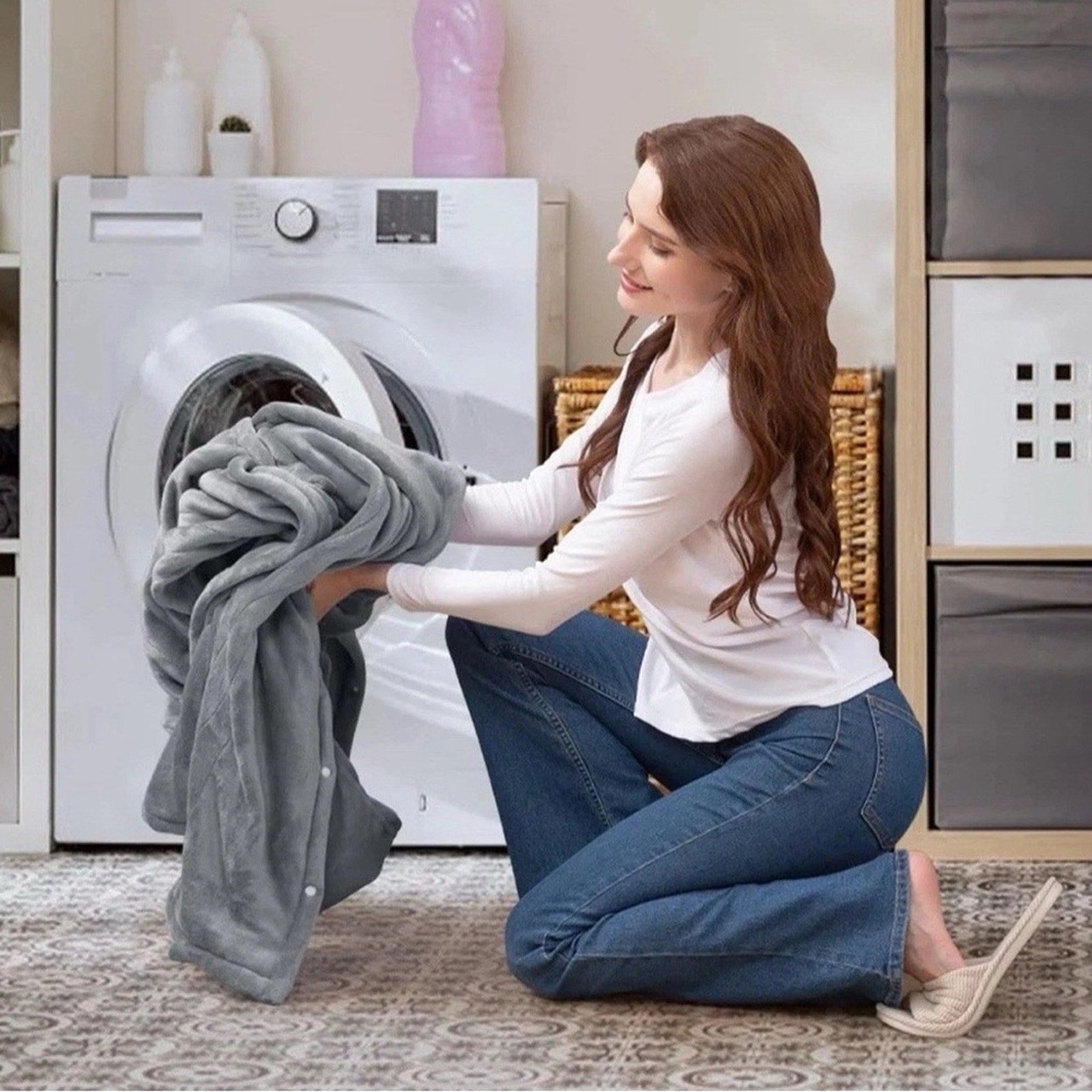 Electric Heated Blanket Throw 50'x62'' Fleece Heating Blanket Machine Wash
