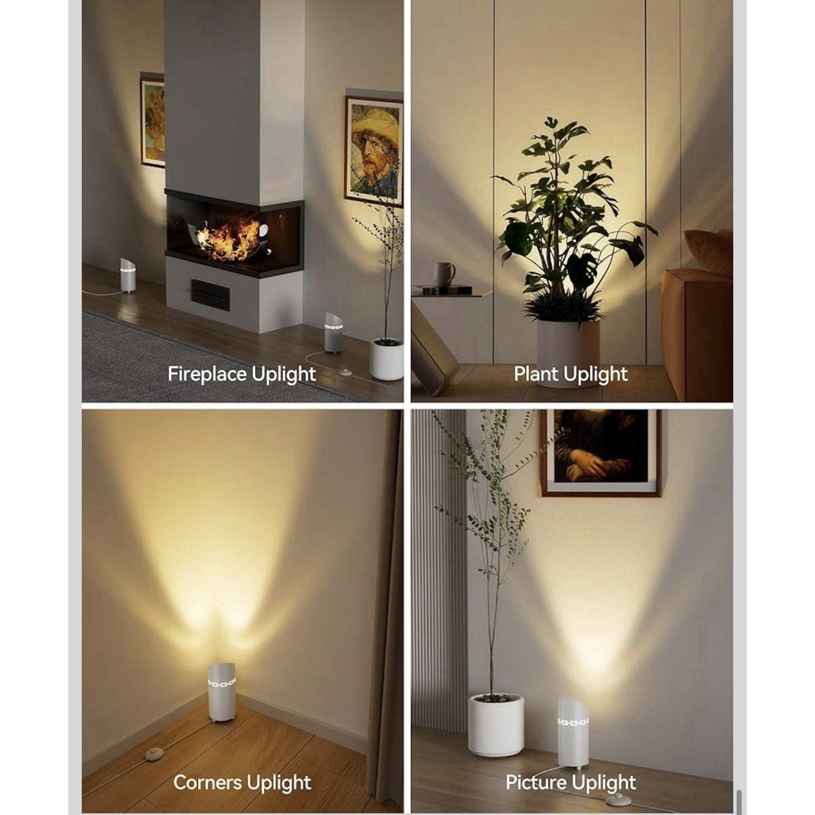 2 Pack Uplights Indoor Floor Can Lights, 3000K/4000K/6000K Spotlight Indoor