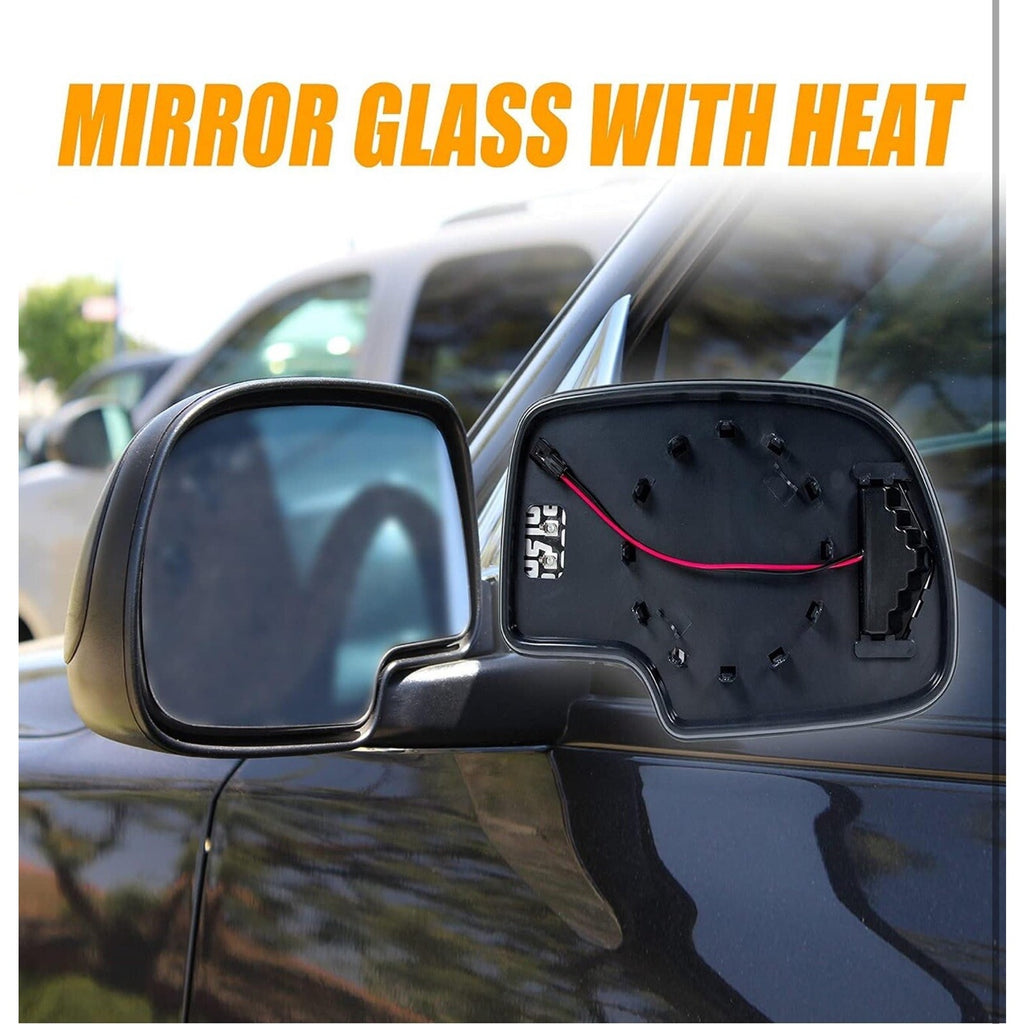 Pair Mirror Glasses Set of 2 Driver & Passenger Side Heated for Chevy Yukon