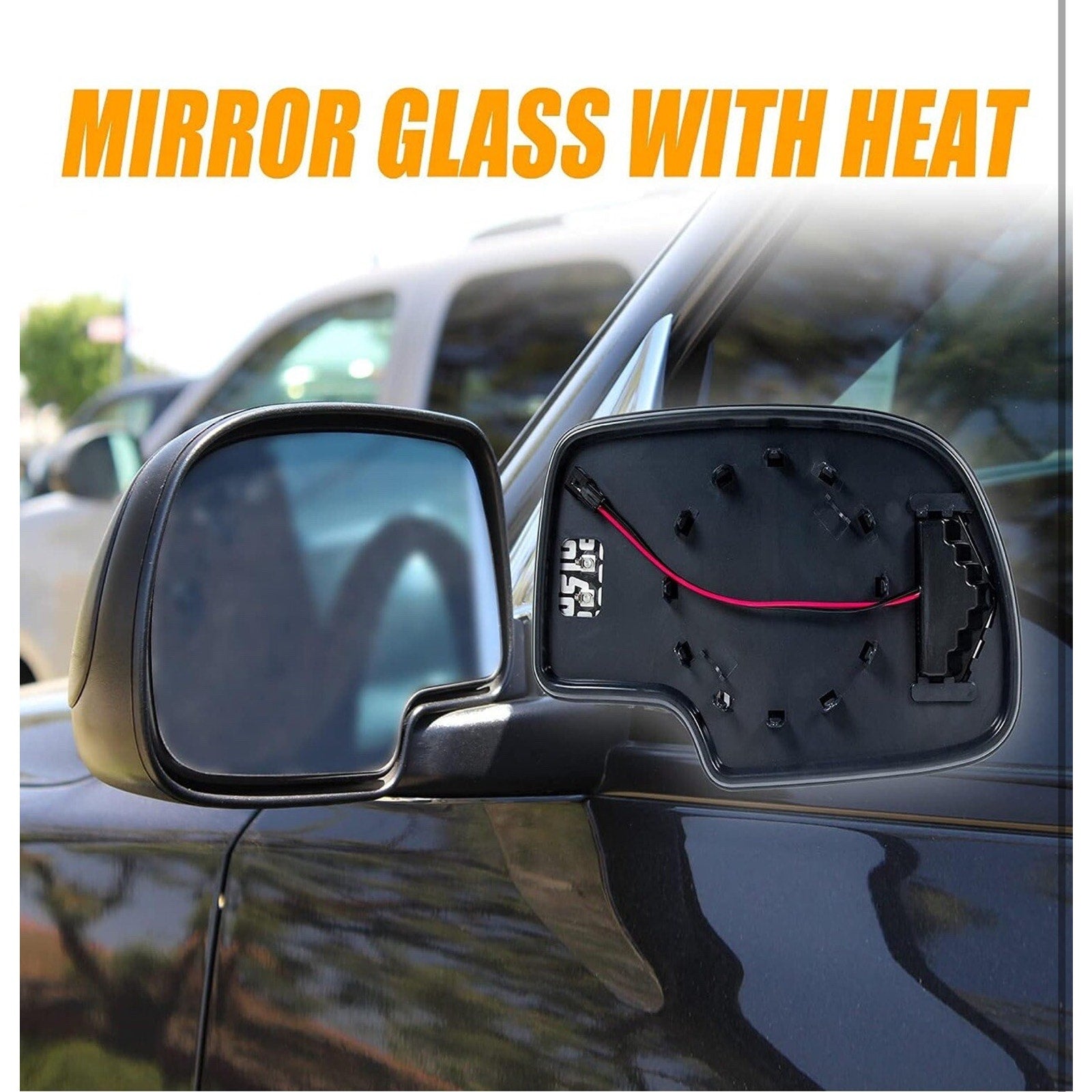 Pair Mirror Glasses Set of 2 Driver & Passenger Side Heated for Chevy Yukon